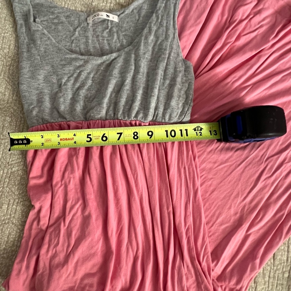 Sleeveless grey and Pink Women maxi dress - S